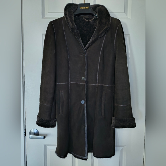 Genuine Merino Lamb Coat From The Fur Vault At Macy's - Picture 1 of 11